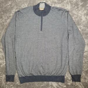 Dalmine Plus Mens Quarter Zip Cashmere Silk Sweater Size 54